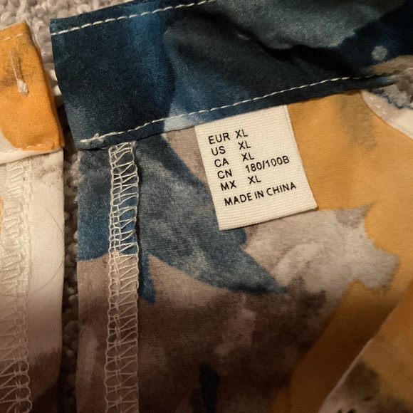 Floral Halter/Tank Top with Yellow and Blue Accents - Picture 6 of 7